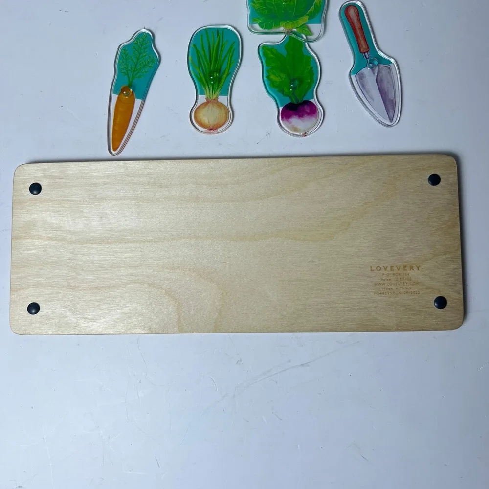 Lovevery Vegetable Garden Peg Puzzle Toddler Wood Montessori Learning Toy